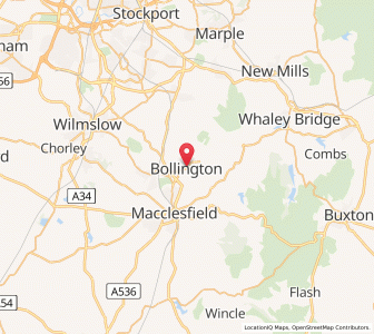 Map of Bollington, EnglandEngland