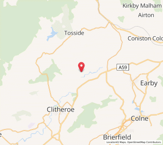 Map of Bolton by Bowland, EnglandEngland