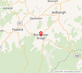 Map of Bonchester Bridge, ScotlandScotland
