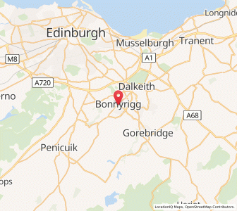 Map of Bonnyrigg, ScotlandScotland