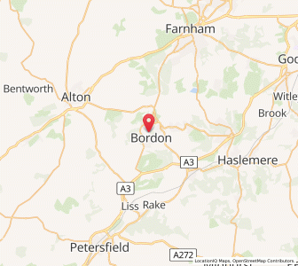 Map of Bordon, EnglandEngland