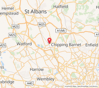 Map of Borehamwood, EnglandEngland