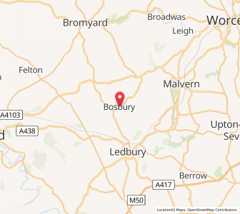 Map of Bosbury, EnglandEngland