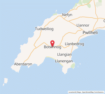 Map of Bottwnog, WalesWales