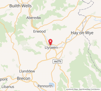 Map of Boughrood, WalesWales