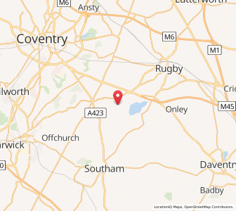Map of Bourton on Dunsmore, EnglandEngland