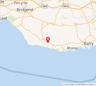 Map of Boverton, WalesWales