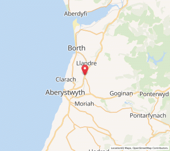 Map of Bow Street, WalesWales