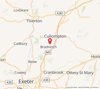 Map of Bradninch, EnglandEngland