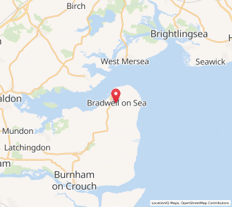 Map of Bradwell on Sea, EnglandEngland