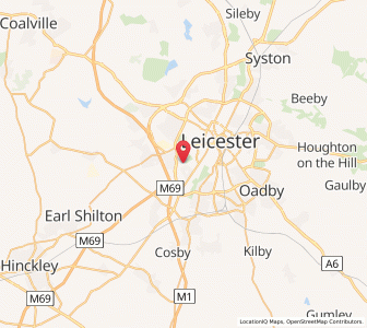 Map of Braunstone, EnglandEngland