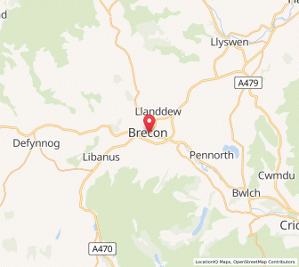 Map of Brecon, WalesWales