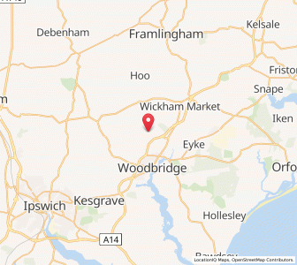 Map of Bredfield, EnglandEngland