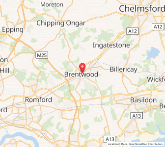 Map of Brentwood, EnglandEngland