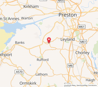Map of Bretherton, EnglandEngland