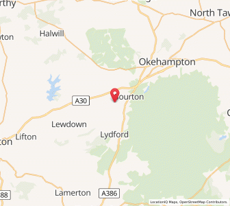 Map of Bridestowe, EnglandEngland