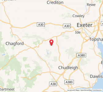 Map of Bridford, EnglandEngland