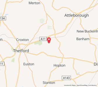 Map of Bridgham, EnglandEngland