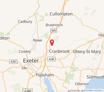 Map of Broad Clyst, EnglandEngland