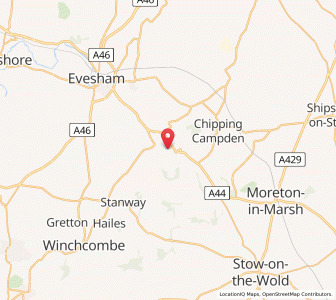 Map of Broadway, EnglandEngland