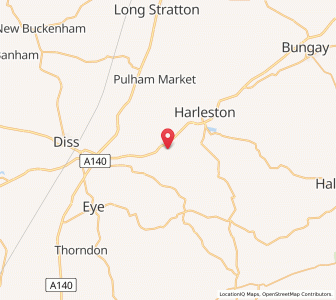 Map of Brockdish, EnglandEngland