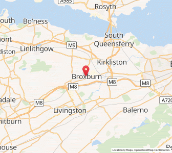 Map of Broxburn, ScotlandScotland