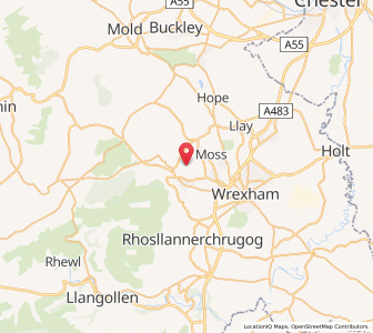 Map of Brymbo, WalesWales