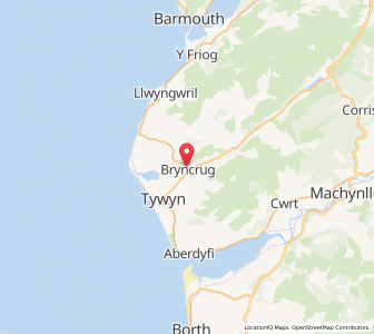Map of Bryn-crug, WalesWales