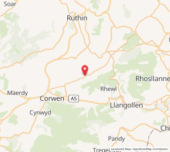Map of Bryneglwys, WalesWales
