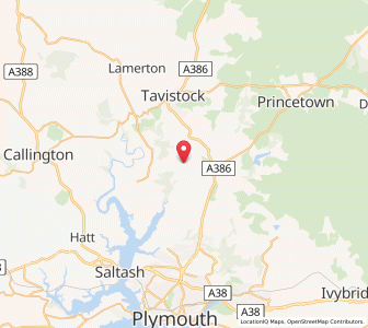 Map of Buckland Monachorum, EnglandEngland