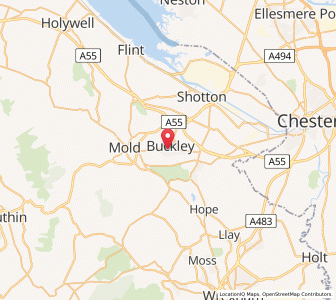 Map of Buckley, WalesWales