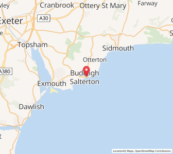 Map of Budleigh Salterton, EnglandEngland