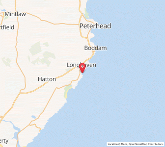 Map of Bullers of Buchan, ScotlandScotland