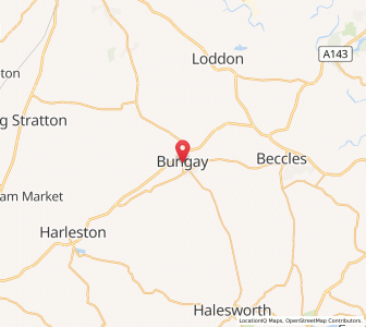 Map of Bungay, EnglandEngland