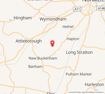 Map of Bunwell, EnglandEngland