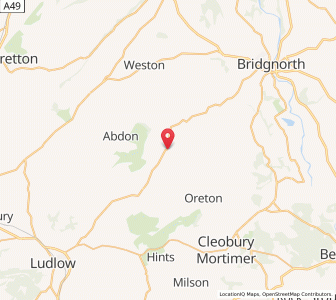 Map of Burwarton, EnglandEngland