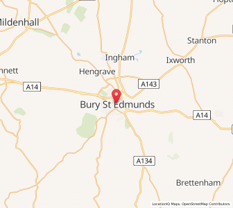 Map of Bury St Edmunds, EnglandEngland