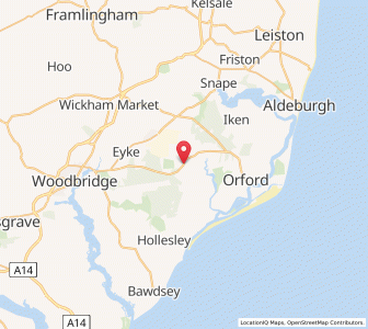 Map of Butley, EnglandEngland