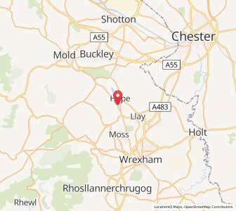 Map of Caergwrle, WalesWales