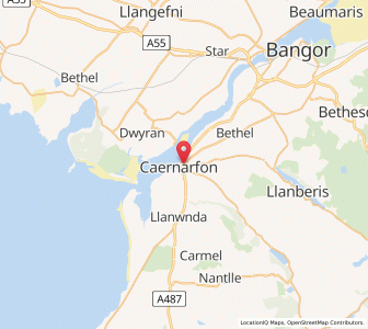 Map of Caernarfon, WalesWales