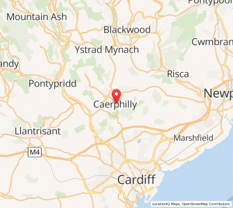 Map of Caerphilly, WalesWales