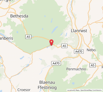Map of Capel-Curig, WalesWales