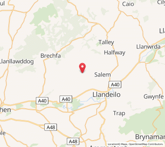 Map of Capel Isaac, WalesWales