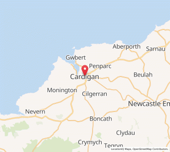 Map of Aberteifi, WalesWales