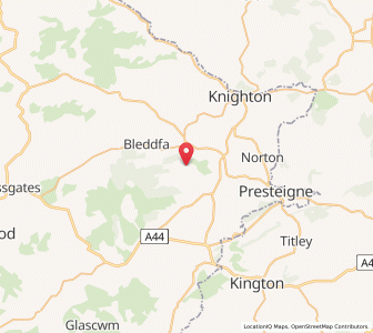 Map of Cascob, WalesWales