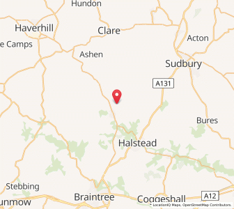 Map of Castle Hedingham, EnglandEngland