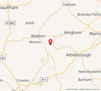 Map of Caston, EnglandEngland