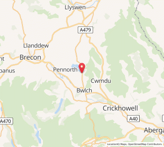Map of Cathedine, WalesWales