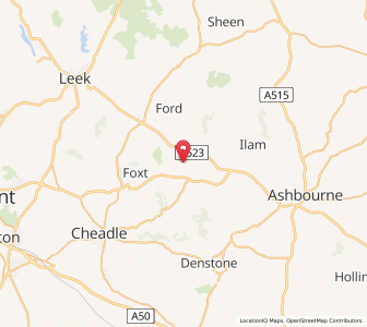 Map of Cauldon, EnglandEngland