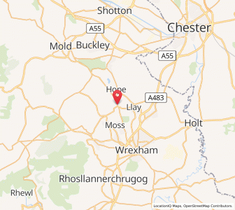 Map of Cefn-y-bedd, WalesWales